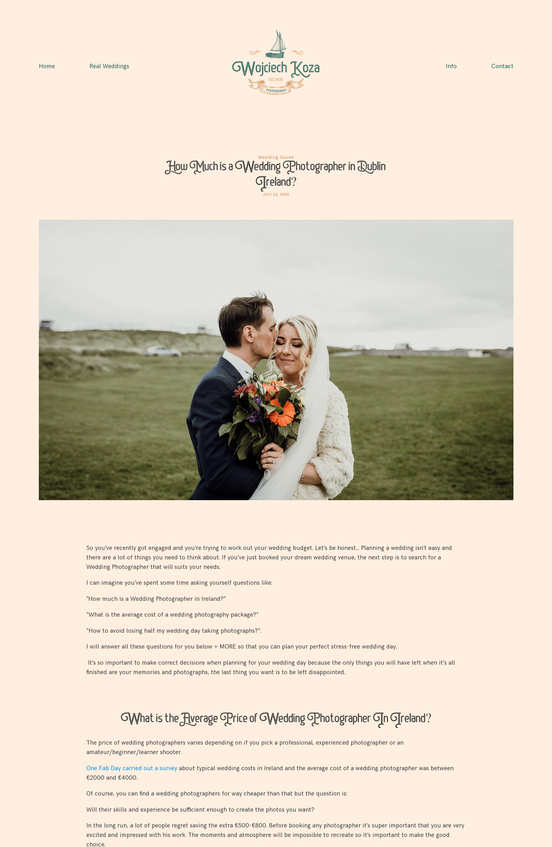 Screenshot Of Blog How Much Is A Wedding Photographer In Ireland